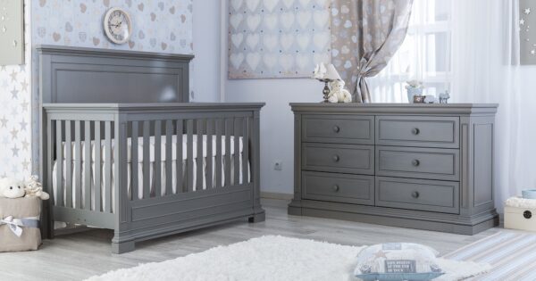 SILVA Jackson Convertible Crib (Storm, White, Flint) - Image 2