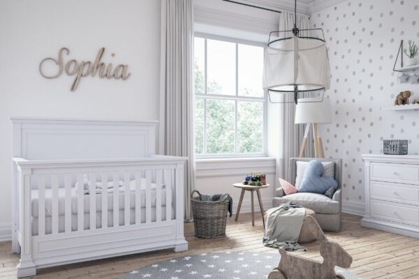 SILVA Jackson Convertible Crib (Storm, White, Flint)
