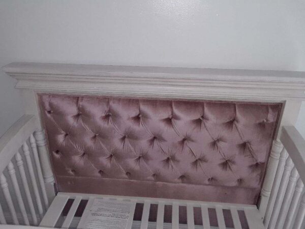 Kerri Custom Tufted Convertible Crib in Rustic White - Image 2
