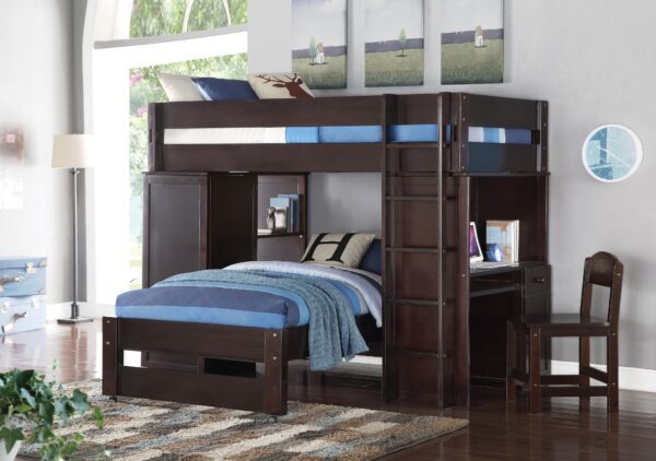 Len Twin Size Loft Bed and Twin Size Bed