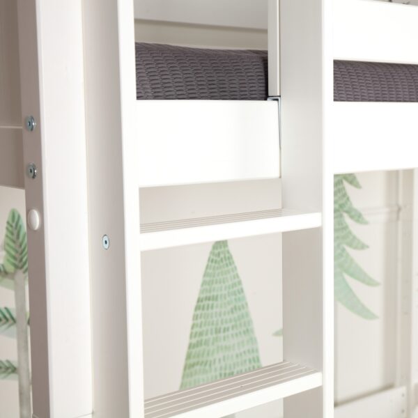 Maxtrix Twin High Loft Bed with Straight Ladder (White, Natural and Chestnut) - Image 3