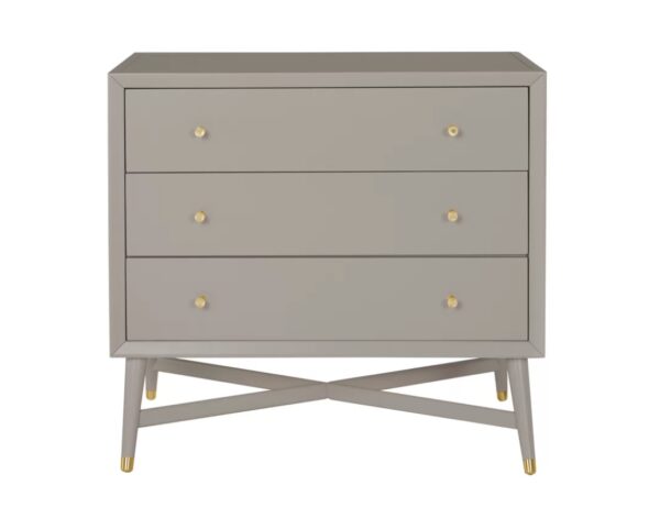 Mid-Century 3 Drawer Dresser in French Grey - Image 4