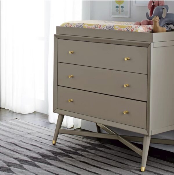 Mid-Century 3 Drawer Dresser in French Grey - Image 2
