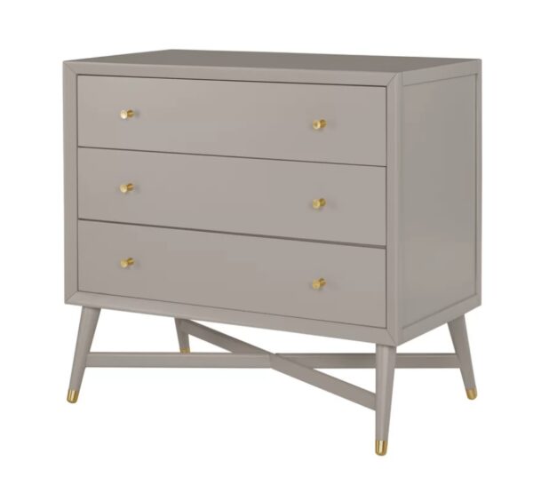 Mid-Century 3 Drawer Dresser in French Grey - Image 3