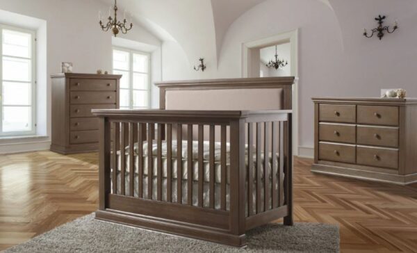 Moda Forever Convertible Crib with Panel (Vintage White, Distressed Granite and Distressed Espresso) - Image 3