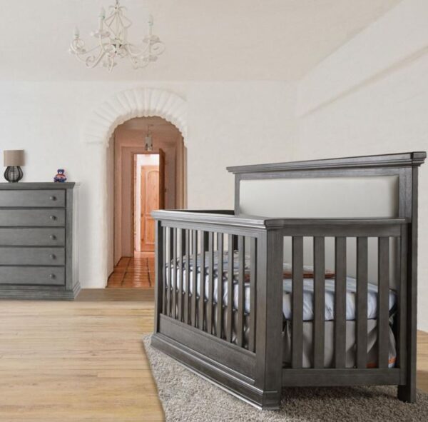 Moda Forever Convertible Crib with Panel (Vintage White, Distressed Granite and Distressed Espresso) - Image 2