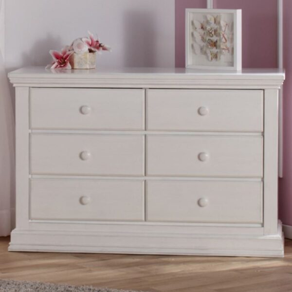 Moda Double Dresser ((Vintage White, Distressed Granite and Distressed Espresso)