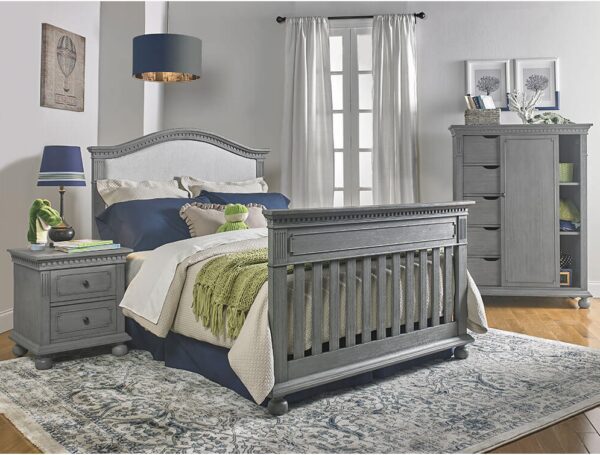 Dolce Babi Naples Curved Upholstered Crib in Nantucket Grey - Image 4