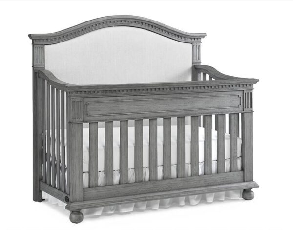 Dolce Babi Naples Curved Upholstered Crib in Nantucket Grey - Image 5