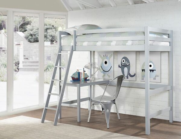 Nia Twin Size Loft Bed (White, Gray and Espresso) - Image 3