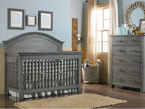 Nikki Collection 4-in-1 Convertible Crib in Distressed Grey