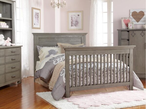 Nikki Lifetime 4-in-1 Straight Panel Convertible Crib in Distressed Grey - Image 4
