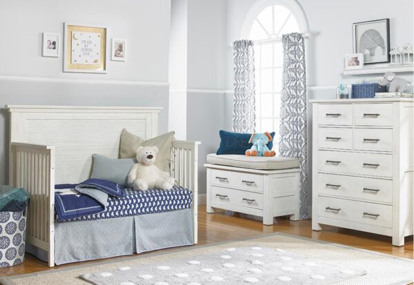 Nikki Lifetime 4-in-1 Straight Panel Convertible Crib in Weathered White - Image 3