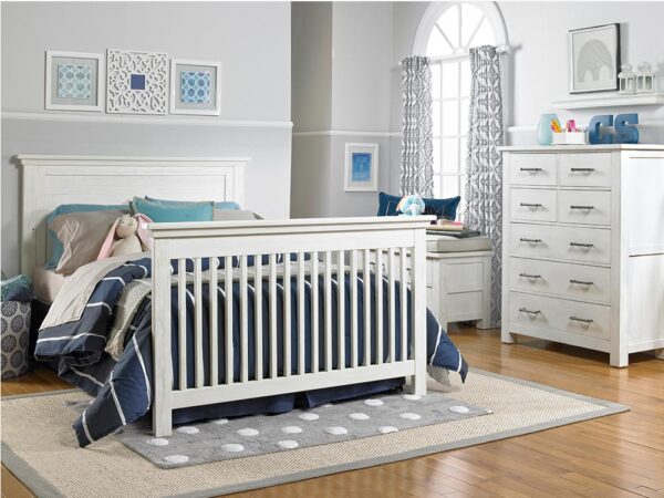 Nikki Lifetime 4-in-1 Straight Panel Convertible Crib in Weathered White - Image 4