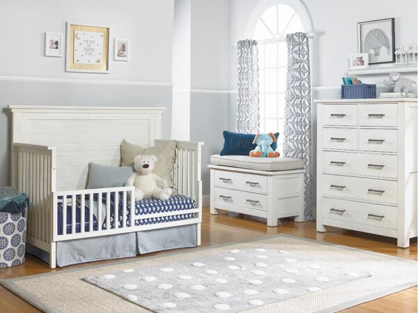 Nikki Lifetime 4-in-1 Straight Panel Convertible Crib in Weathered White - Image 2