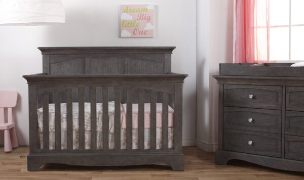 Regina Forever Convertible Crib (Distressed Granite and Vintage White)