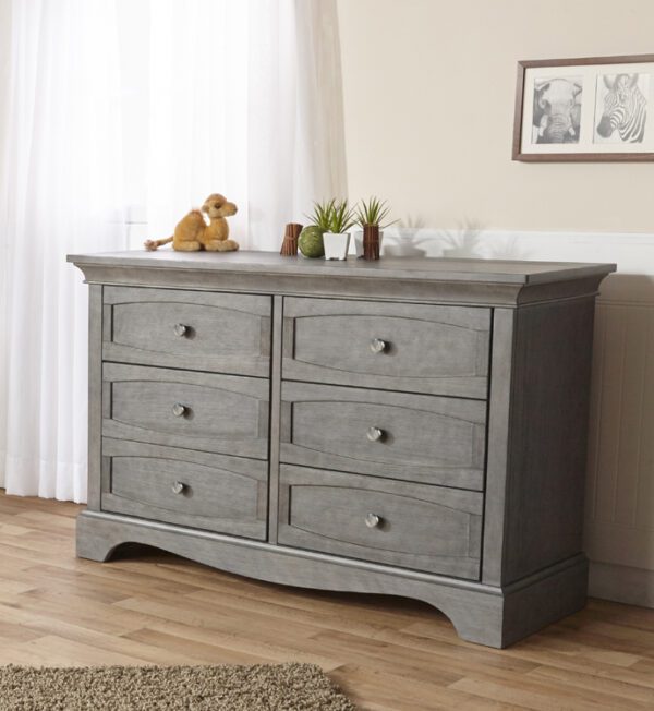 Regina Double Dresser (Distressed Granite and Vintage White)