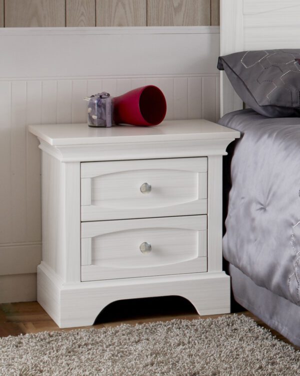 Regina Nightstand (Distressed Granite and Vintage White) - Image 2
