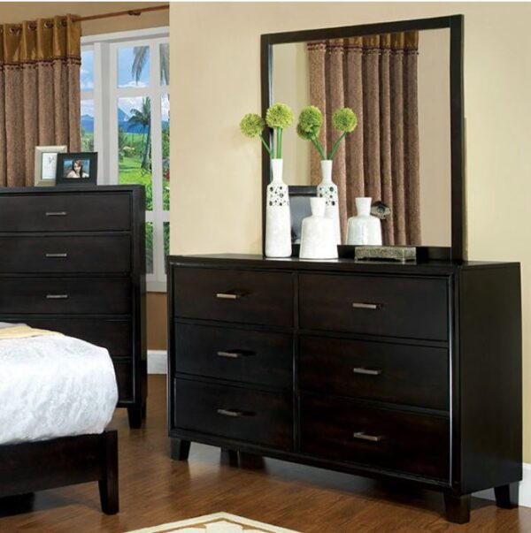 Rico Double Dresser (Espresso, Brown Cherry, White & Gray) - Image 3