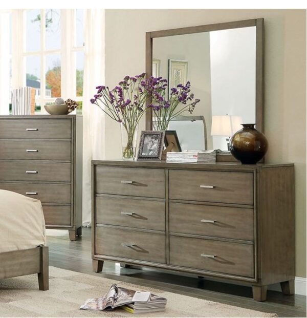 Rico Double Dresser (Espresso, Brown Cherry, White & Gray) - Image 2