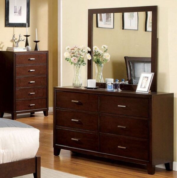 Rico Double Dresser (Espresso, Brown Cherry, White & Gray) - Image 4