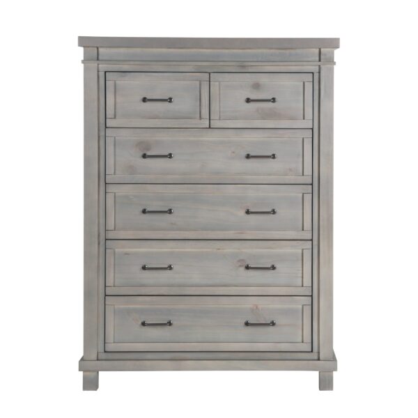 Roman Chest of Drawers (Washed Grey, Rustic Oak & White)
