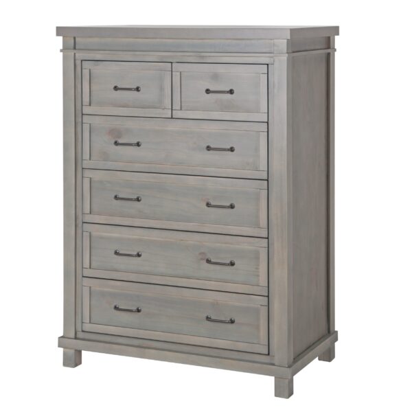 Roman Chest of Drawers (Washed Grey, Rustic Oak & White) - Image 2