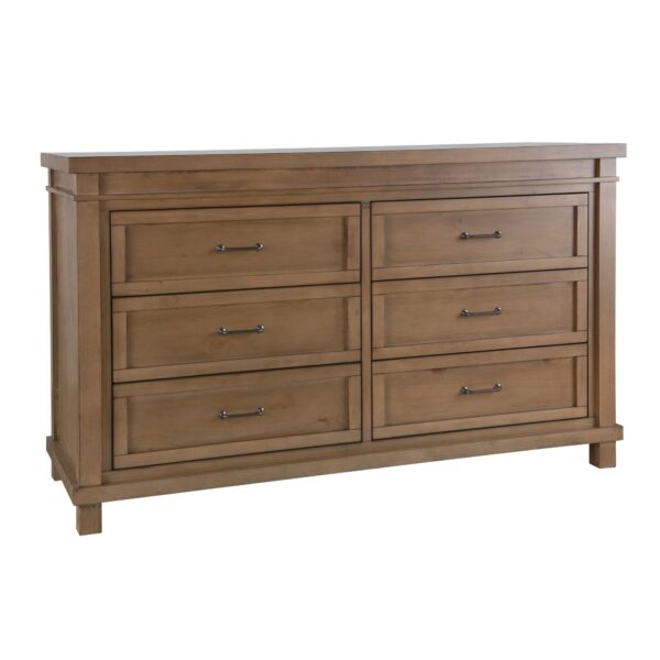 Roman Double Dresser (Washed Grey, Rustic Oak & White) - Image 4
