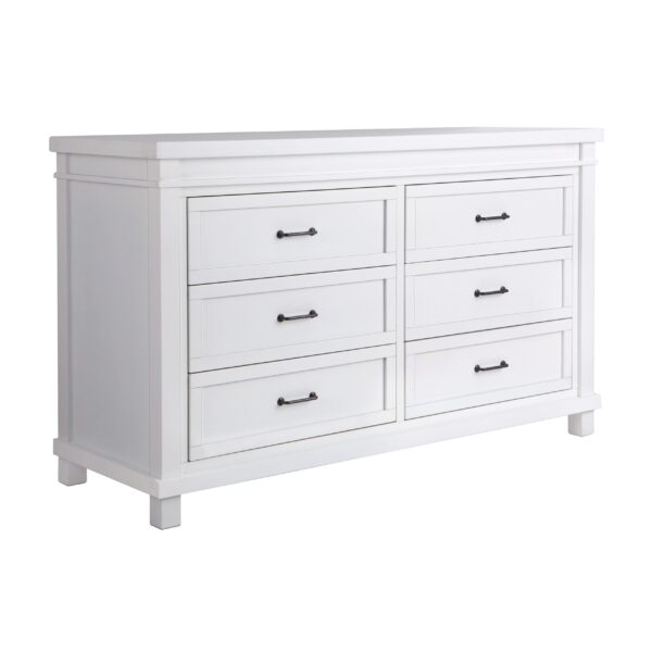 Roman Double Dresser (Washed Grey, Rustic Oak & White) - Image 3