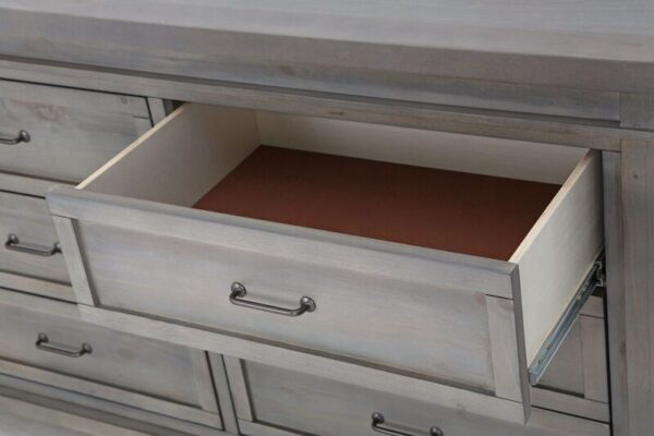 Roman Double Dresser (Washed Grey, Rustic Oak & White) - Image 2
