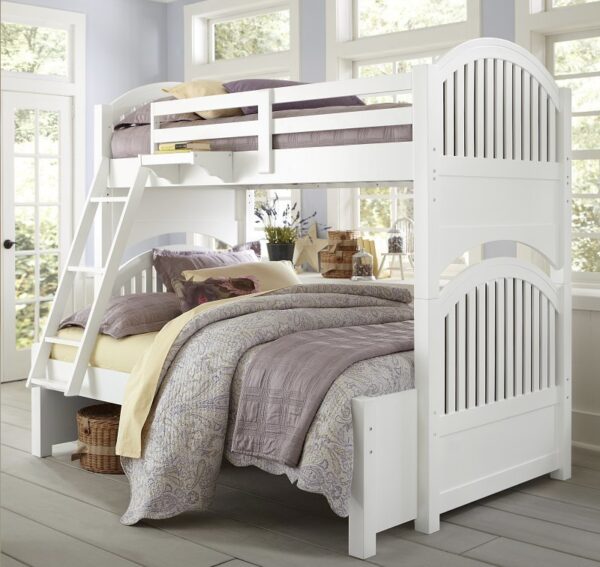 Beach House Collection Twin over Full Bunk Bed in White