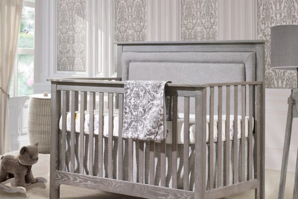NEST Juvenile Emerson “5-in-1″ Convertible Crib with Upholstered Panel (Sugar Cane, Owl, White, Grigio)