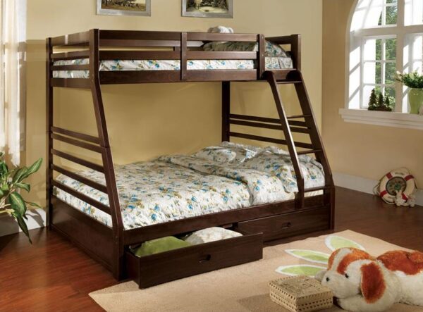 Moonlight Twin over Full Bunk Bed (Gray, White, Oak, Espresso, Antique White, Black) - Image 3