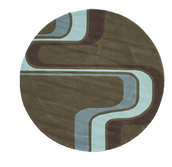 Groovy Stipe Army Green Kids Rug - Image 3