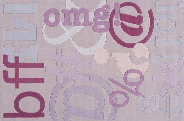 Texting Lilac Kids Rug