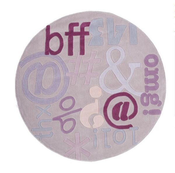 Texting Lilac Kids Rug - Image 2