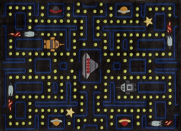 Arcade Black Kids Rug