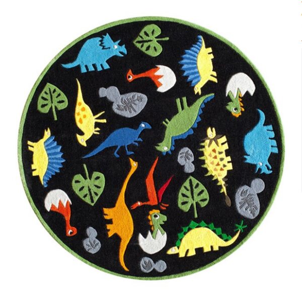 Dinosaur Black Kids Rug - Image 3