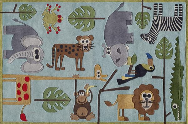Safari Blue Kids Rug