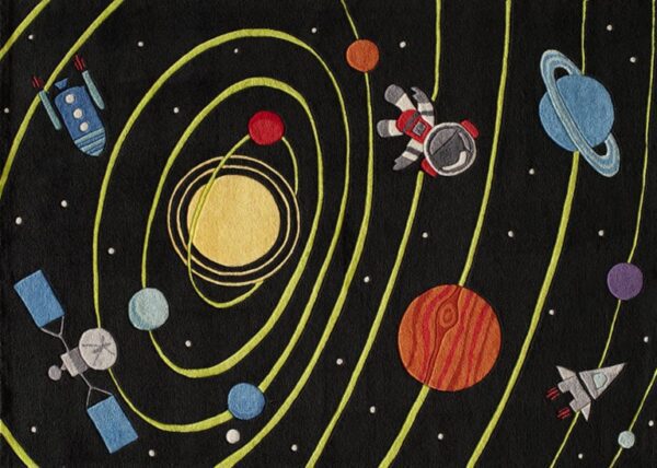 Solar Black Kids Rug