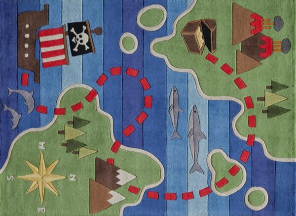 Pirate Route Kids Rug