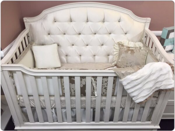 Heaven Custom Made Tufted Crib w/ Crystals