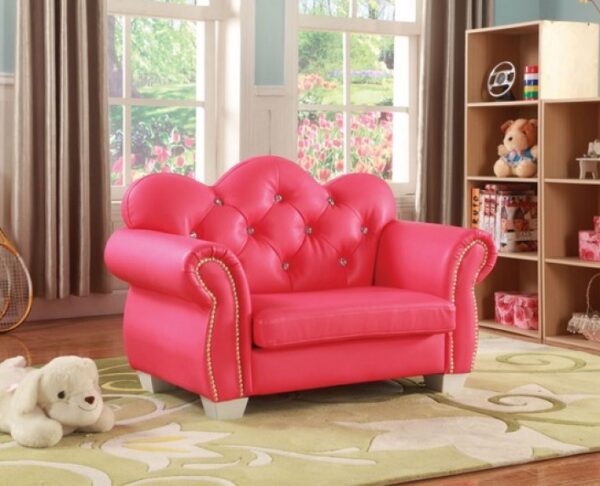 Celine Kids Loveseat Chair in Pink PU