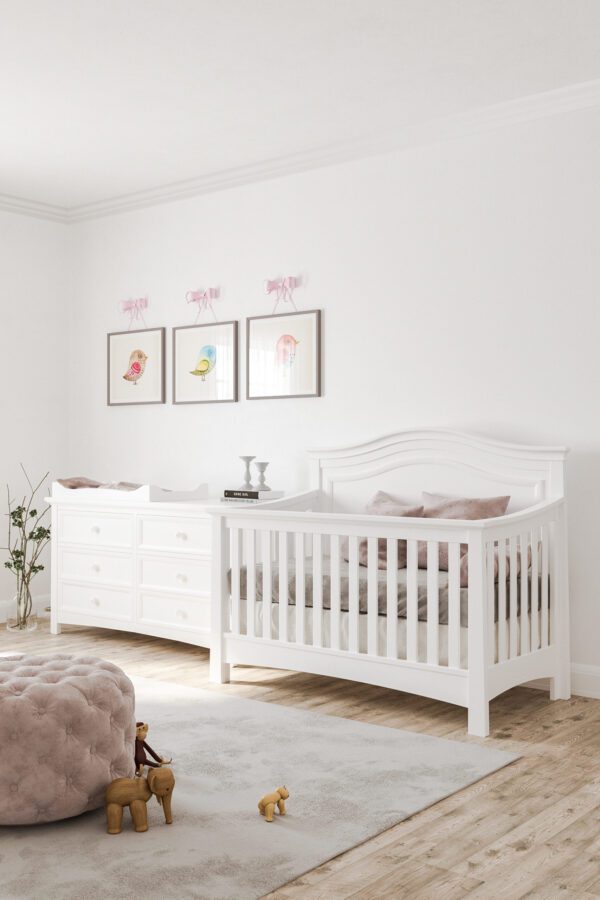 SILVA Serena Convertible Crib (White, Flint, Cherry)