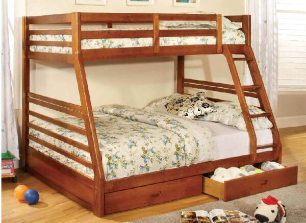Moonlight Twin over Full Bunk Bed (Gray, White, Oak, Espresso, Antique White, Black) - Image 2