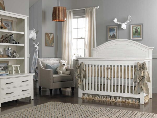 Nikki Lifetime 4-in-1 Convertible Crib in Weathered White