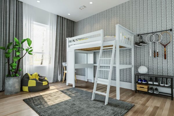Jackpot Canterbury All-In-One Loft Bed in White