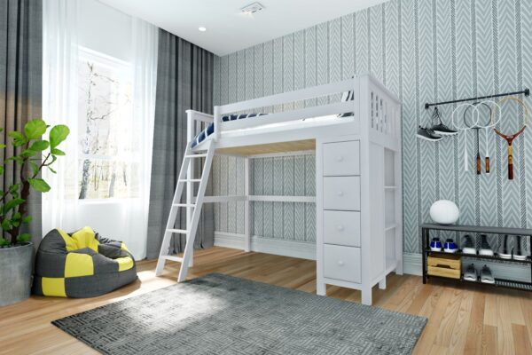 Jackpot Edinburgh All-In-One Loft Bed in White