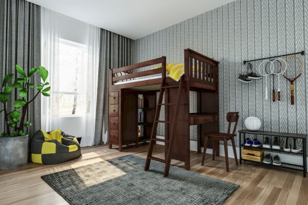 Jackpot Kensington Loft Bed in Espresso