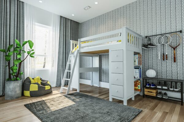 Jackpot Kensington Loft Bed in White - Image 2